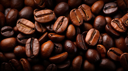 Fototapeta premium Roasted Reverie: Coffee Bean Background. Generative AI