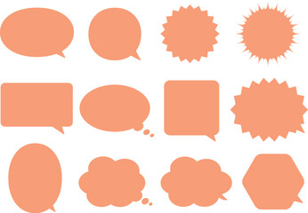 シンプルなカラフルふきだしイラストセット