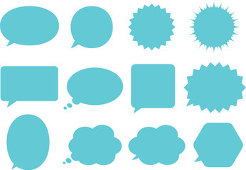 シンプルなカラフルふきだしイラストセット