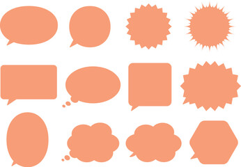 シンプルなカラフルふきだしイラストセット