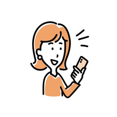 スマホでビデオ通話する女性