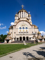 Fototapeta na wymiar A beautiful Orthodox church. Fagaras, Romania