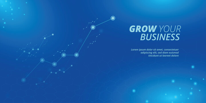 vector Grow your business graph website landing page banner or poster design