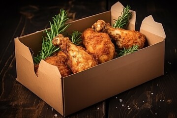 Crispy Delights Fried Chicken in Paper Bucket