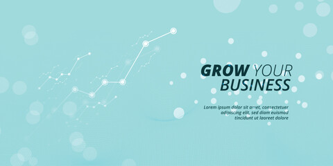 Business grow your business landing page new background banner or poster design - obrazy, fototapety, plakaty