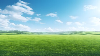 Fototapeta premium green field and blue sky