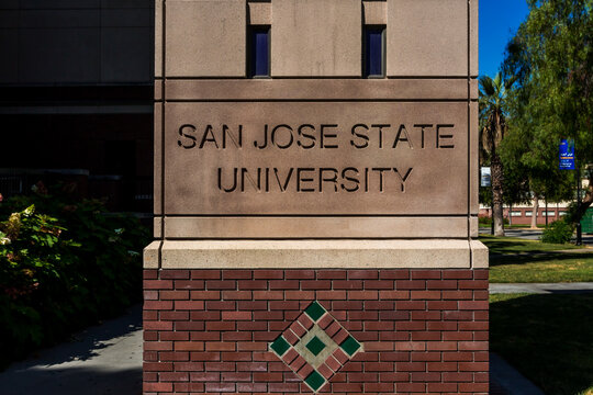 San Jose State University signage. California, USA 