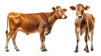 Jersey cattle isolated on transparent background, png
