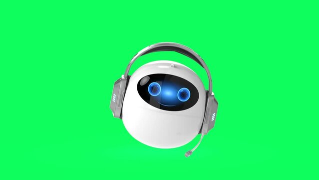Chatbot or assistant robot chat with speech bubble