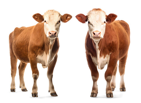 Simmental cattle isolated on transparent background, png