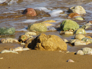 Serene Coastal Landscape with Rocks and Water