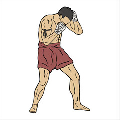 muay thai  fighter illustration vector