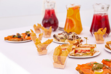 various snacks on the table