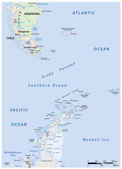 Map of the area between Patagonia and the Antarctic Peninsula © lesniewski