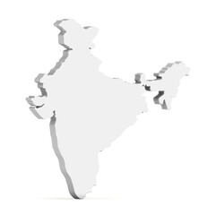India Map 3d isolated on transparent background. Three-dimensional India map. India map 3d.