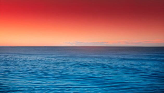 orang, red anb blue ocean with clear water and a blue sky in the background, beautiful horizon wallpaper, AI Generated