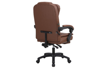 Front view of Genuine Leather office chair for Executive Officer. Brown leather office chair...
