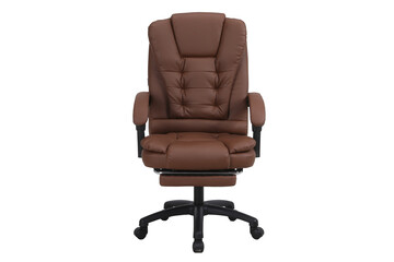 Front view of Genuine Leather office chair for Executive Officer. Brown leather office chair...