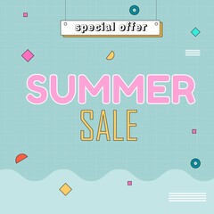 End of summer sale background.Summer sale