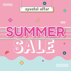 Summer sale banner special offer