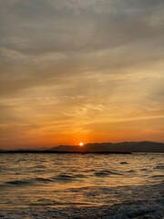 Sunset reflection in Dadeapo, Busan, South Korea