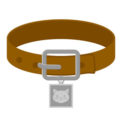 Necklace For Pet Cat Head Logo Medal Silver Basic Shape
