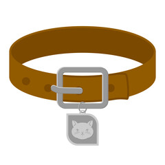 Necklace For Pet Cat Head Logo Medal Silver Basic Shape
