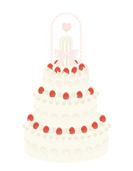 ウェディングケーキのイラスト