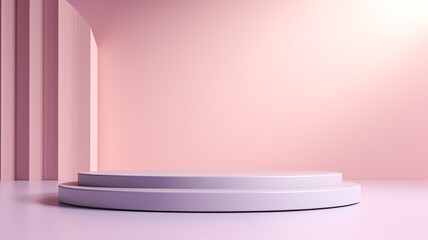 3d Pastel podium for your product. Generative AI.