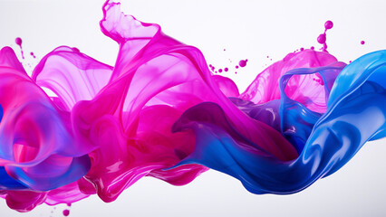 Blue Yellow Pink Wavy Splash Colorful Liquid Background
