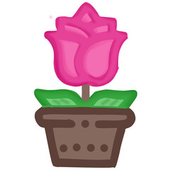 pink rose in a pot