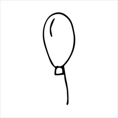 balloon on string vector element on white background.