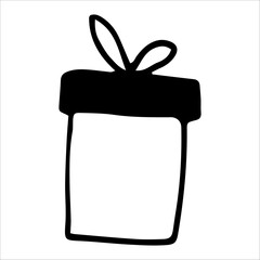 Gift packaging vector element on white background.