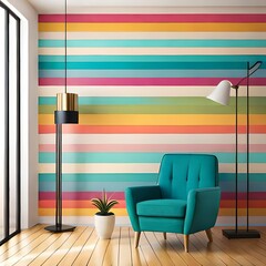 beautiful colored wall and sofa interior generative by AI technology