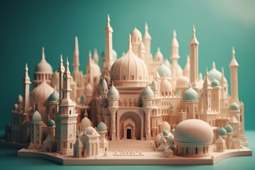 Fototapeta premium Miniature city. Generate Ai