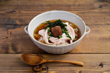 鶏梅出汁茶漬け