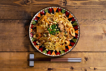 ちくわ入りキムチ焼そば