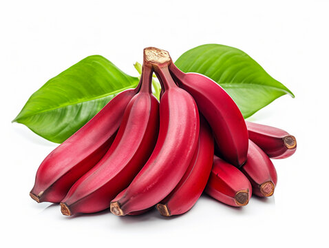 Red banana in the white background