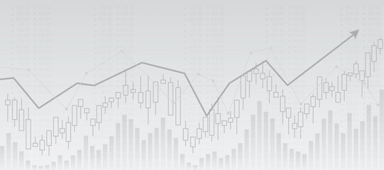 line chart finance diagrams on grey background