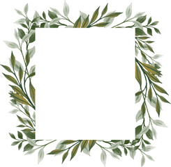 green leaves border for wedding card