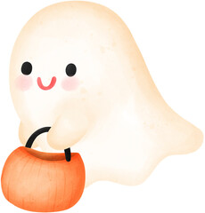Cute ghost halloween illustration