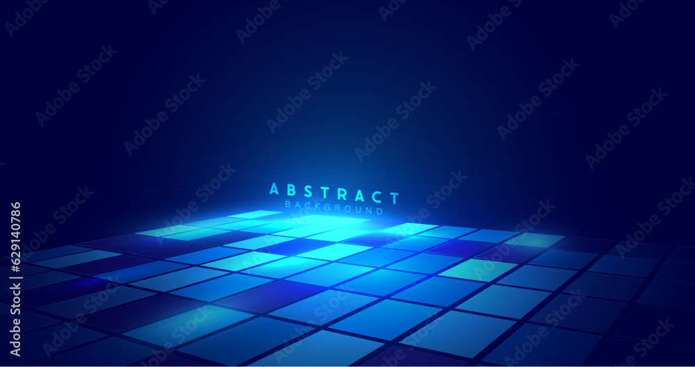 Aufkleber abstract blue technology rectangles vector background. futuristic hi-technology concept
