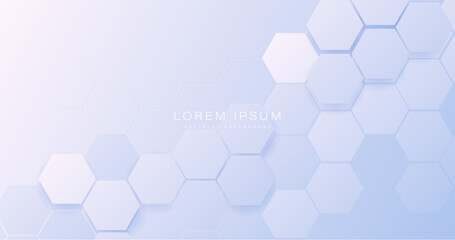 Abstract 3b white hexagon digital, futuristic, technology concept background. Modern Landing Page, Template, and websites. Vector illustration