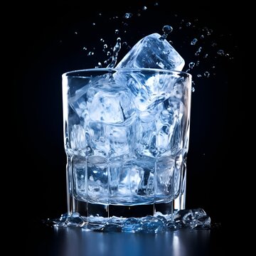 ice cubes in glass