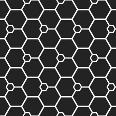 Black White Polygon Cell Pattern Vector Background