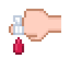 Fototapeta premium Pixel illustration of an injured finger