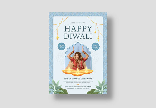 Happy Diwali Flyer Poster Layout