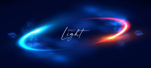 Futuristic motion light effect. Si fi abstract backgroud. Fluid color space.