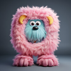 crazy mad funny cute tiny Monster In the form of the capital letter O or number 0, generative AI illustration