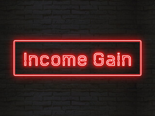 income gain (インカムゲイン) のネオン文字
